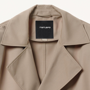 Veste Courte de Luxe Cropped pour Homme, Double Boutonnage, Col Revers Beige, Coupe Ajustée, Manteau Court de Créateur, Vêtement d'Extérieur Tendance pour Printemps Automne - Product Image 5