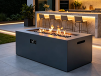 Produit phare : Grande cheminée extérieure au gaz naturel en acier Corten, foyer de table robuste pour bois de chauffage, garantie 5 ans