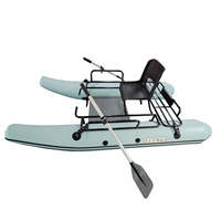 Bateau de pêche à ponton plein cadre en acier/aluminium, 1 personne, cadre pliable, pontons en PVC renforcés sans vessie, fabriqué en Chine