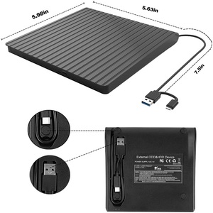 Unidad de DVD Externa Compatible con Computadoras Portátiles y de Escritorio, Reproductor de <span class=keywords><strong>CD</strong></span> USB, Reproductor de DVD Externo Portátil, DVD <span class=keywords><strong>RW</strong></span>, <span class=keywords><strong>CD</strong></span>-<span class=keywords><strong>ROM</strong></span> Externo - Product Image 3
