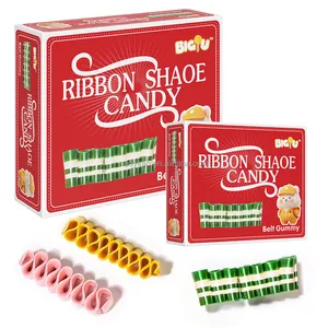 Halal BRC Certificate Custom Holiday Thin Peppermint Ribbon Shape Candies Christmas Classic Hard Candy