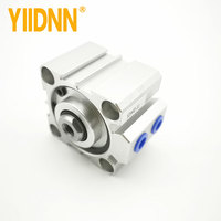 Cylindre pneumatique compact à simple ou double effet, type SDA, alésage 16 20 25 32 40 50 63 80 100 mm, course 5-100 mm