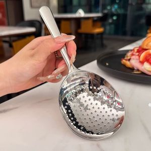Stainless Steel Serving Spoon Set Large Head Strainer Ladle Multifunction Kitchen Utensil Solid Color Hand Wash Only - Product Image 3