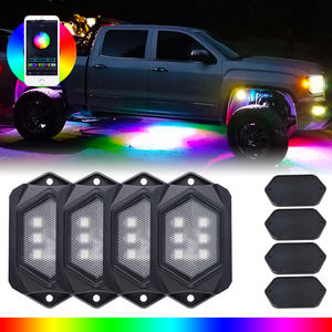 Accesorios para coche, iluminación ambiental de <span class=keywords><strong>2022</strong></span> Utv Atv, cubierta de luces Led, 4 Pods Rgbw, luces de roca para camiones y Jeep - Product Image 4