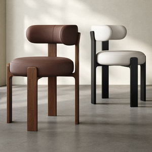 <span class=keywords><strong>Sedia</strong></span> da Pranzo Semplice in Legno Massello e Pelle Stile Retrò con Schienale Imbottito, Adatta per Ristoranti, Hotel, Appartamenti e Centri Commerciali - Product Image 3