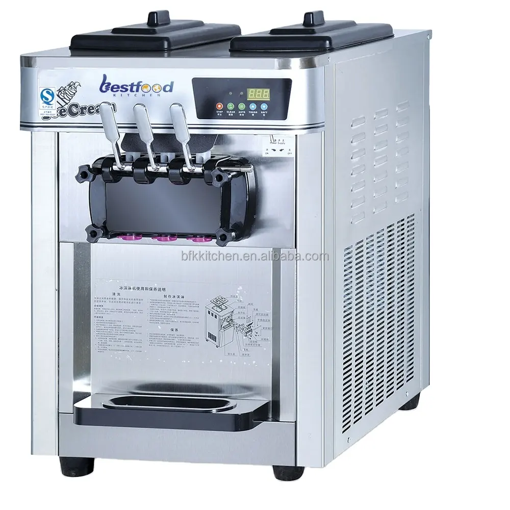 3 Flavors ICE CREAM MACHINE 25l/h Soft Serve Ice Cream Vending Maker Machine With Air Pump