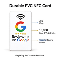Support de table en acrylique NFC NTAG215 sans contact pour avis Google, carte d'affichage QR Code Tap to Review pour entreprises (hôtels, restaurants, salons)