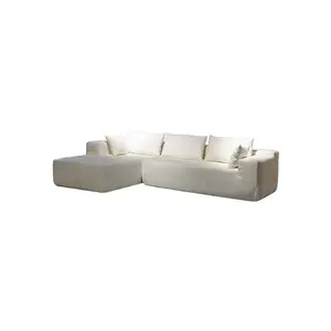 Furnitur ruang tamu sofa Modern, kemasan vakum bersegel kompresi sofa kombinasi sudut kain rumah Modern