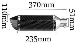 Tubo de Escape con silenciador para motocicleta, 51MM, 370mm - Product Image 3