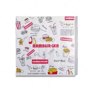 Papier d'emballage pour hamburgers, personnalisé en gros, avec logo et taille imprimés, double face, enduit de cire, écologique, recyclable, qualité alimentaire - Product Image 2