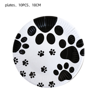Décorations de fête sur le thème des pattes de chiot pour anniversaire et Thanksgiving, assiettes, gobelets, serviettes, vaisselle, ballons en papier durables pour usage intérieur