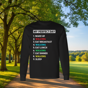 Maglietta a maniche lunghe My Perfect Walking Day con design per amanti del camminare - Product Image 3