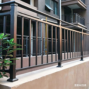 Rampe de balcon de style européen en fer forgé pour cour de villa, fixation au sol - Product Image 3