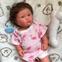 45 cm Baby-Puppe mit Schnuller und Brauner Haut, 100% Silikon Reborn-Puppe für Geschenke, Individualisierbare Kunstwerke