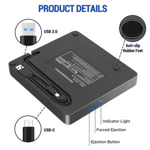 Slim External DVD CD -/+ RW Drive USB 3,0 Tipo-C Escritor portátil Quemador <span class=keywords><strong>Lector</strong></span> Reproductor Unidades ópticas <span class=keywords><strong>para</strong></span> <span class=keywords><strong>PC</strong></span> portátil - Product Image 5