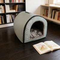Lit pour chien et chat de luxe, imperméable, pliable, amovible, en tissu Oxford, en cuir, motif uni, écologique, portable, boîte pour toutes les petites tailles