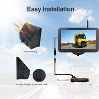 Kit de caméra de recul sans fil numérique solaire IPS 7 pouces, caméra de recul sans fil pour camping-car, camion