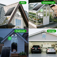 Ventilateur solaire SIWEIJIA 6 pouces IPX4 étanche blanc 4,8W 4000mAh pour poulailler, hangar, garage
