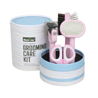 Logo personnalisé Accessoires pour animaux de compagnie Chat nettoyage brosse pour animaux de compagnie coupe-ongles Kit de cinq pièces chien épilateur brosse ensemble de toilettage
