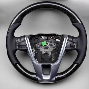 ชุดพวงมาลัยหนัง PU ไม้พีชสำหรับรถวอลโว่ <span class=keywords><strong>S60</strong></span> V40 V60 V90ดัดแปลงและอัปเกรดแล้ว - Product Image 4