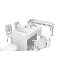 Mesa de Trabajo Moderna para Oficina en Casa con Cajones, Escritorio de Madera Maciza Ecológico, Diseño Modular