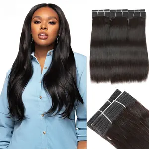 Groothandel 6 Tot 30 Inch Gladde Remy Human Hair Extension Weave Bundels Natuurlijke Bot Rechte Golf Dubbel Getrokken Maagdelijk Menselijk Haar