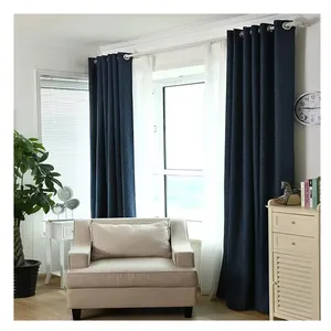 Modern design 100% Polyester sheer curtain Top Grommet shade Blackout Luxury Home curtain for The Living Room