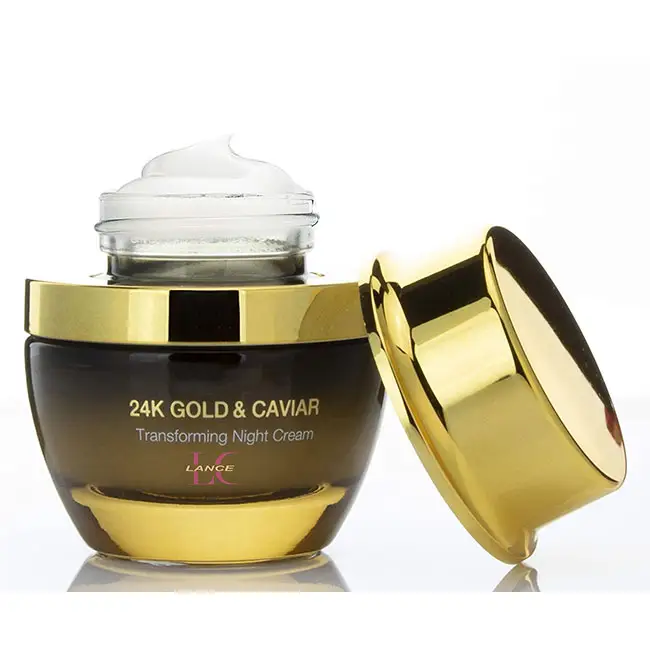 Private Label Natural Vegan Organic Night Cream Fine Line Wrinkle Dark Spot 24K Gold Caviar Face Cream