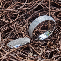 Ensemble de bagues de couple en acier inoxydable sablé, design personnalisé True Love, dernière collection, alliance de mariage