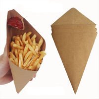 Tasse à frites triangulaire écologique personnalisable et boîte en forme de cône faite pour le restaurant à emporter