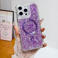 Coque de téléphone magnétique transparente anti-rayures avec texture CD en époxy pailleté pour iPhone 17 16 15 14 Pro Max, vente en gros