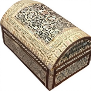 Caja de Joyería de Madera con Madreperla Egipcia Hecha a Mano Sultana - Organizador de Mosaico Incrustado (7x4.3x3.5 Pulgadas) - Product Image 1