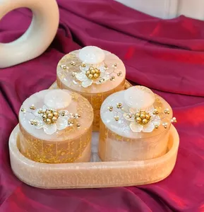 Pot en résine haut de gamme avec plateau, design élégant, idéal pour bonbons, snacks, fruits secs et présentation en cuisine, disponible à prix abordable - Product Image 6