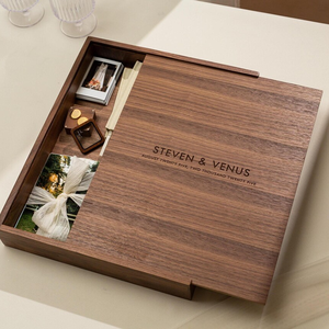 スタイリッシュな収納ソリューション：高品質な職人技を木箱スライド蓋に。