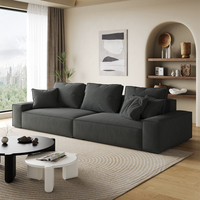Canapé lounge italien léger de luxe en peluche pour salon simple et moderne style crème Petit canapé plat et droit à rangées