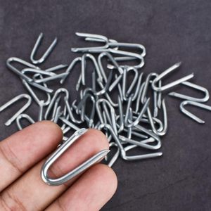 50 pezzi galvanizzati 1-1/4 ''a forma di U filo di acciaio scherma graffette per rete metallica e recinzione in tessuto di installazione