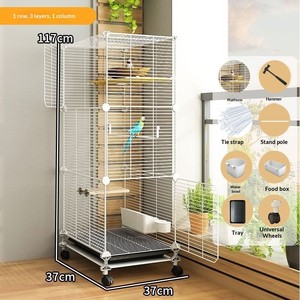 Evcil Hayvan Ürünleri Metal Papağan Kafesi Muhabbet Kuşu Büyük Ev Kuş Kafesi Küçük Kuşlar İçin Kuş Tünekli Kanarya Kuş Kafesi - Product Image 6