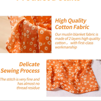 Services OEM Logo personnalisé Couverture de literie pour bébé douce Impression Mousseline Swaddle Cotton Baby Infant Swaddle Blankets Wrap BLanket Baby