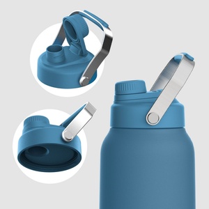 Bouteille d'eau isotherme en acier inoxydable à double paroi de 64 oz, écologique, avec logo personnalisé, couvercle à vis, facile à boire, pour le camping 12-24 - Product Image 3