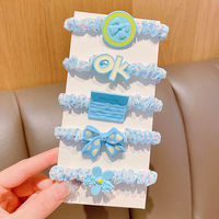 5PCS Flower Cute Kids Scrunchy Haar gummis Seil Set Star Kinder Mädchen Zubehör Elastisches Haar Gummibänder für Frauen