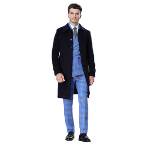 MOQ Un conjunto de ropa de hombre Azul de 3 piezas Trajes de hombre y blazer Moda Slim Traje Chaqueta Traje de un solo botón Formal Abrigo Suite para hombres - Product Image 5
