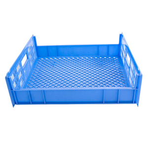 Caja móvil apilable de plástico HDPE de calidad alimentaria, caja de almacenamiento plegable con estilo de malla para pan, caja de transporte pequeña y usada - Product Image 2