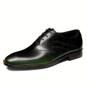 Zapatos Oxford de Hombre de Cuero Genuino Hechos a Mano, Estilo Italiano, de Lujo, para Otoño, Formales, Impermeables y Transpirables - Product Image 5