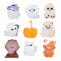 Figurines en résine miniatures phosphorescentes d'Halloween en gros : Décorations fantômes, citrouilles et pierres tombales pour maisons de poupées, micro-paysages et loisirs créatifs DIY
