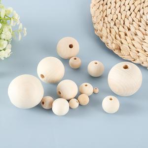 Natürliche 6-50MM Großhandel Buchenholz Lose Perlen Runde Kugel Abstands halter Perlen Halbzeug Holz perlen für die Schmuck herstellung - Product Image 3