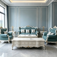 Ensemble de canapés en cuir antique, en cuir de vachette véritable, sculpté à la main, avec feuille d'or et assise rembourrée épaisse, directement de l'usine, pour hall d'hôtel, usine OEM