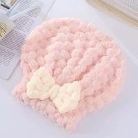 2026 New Bowknot Cute Adult Women's Hair Drying Towel Turban Bath Shower Cap Soft Highly Absorbent Girls Hair Towel Cap