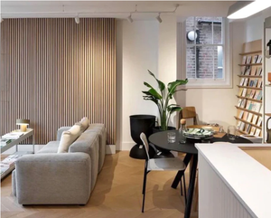 Panneau mural acoustique en <span class=keywords><strong>bois</strong></span> brossé externe en <span class=keywords><strong>bois</strong></span> élégant contemporain à <span class=keywords><strong>prix</strong></span> direct d'usine pour la maison - Product Image 4