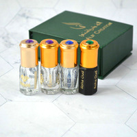 Minyak Parfum Oud Logo Pribadi yang Dapat Disesuaikan Aroma Arab Botol Kaca Mini Tutup Ulir Bentuk Oktagonal Stempel Emas Sablon Sutra
