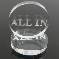 Accessoires de jeu de poker de casino Acrylique transparent de haute qualité Bouton ALL IN Équipement de salle de poker personnalisé de toutes sortes ALL IN